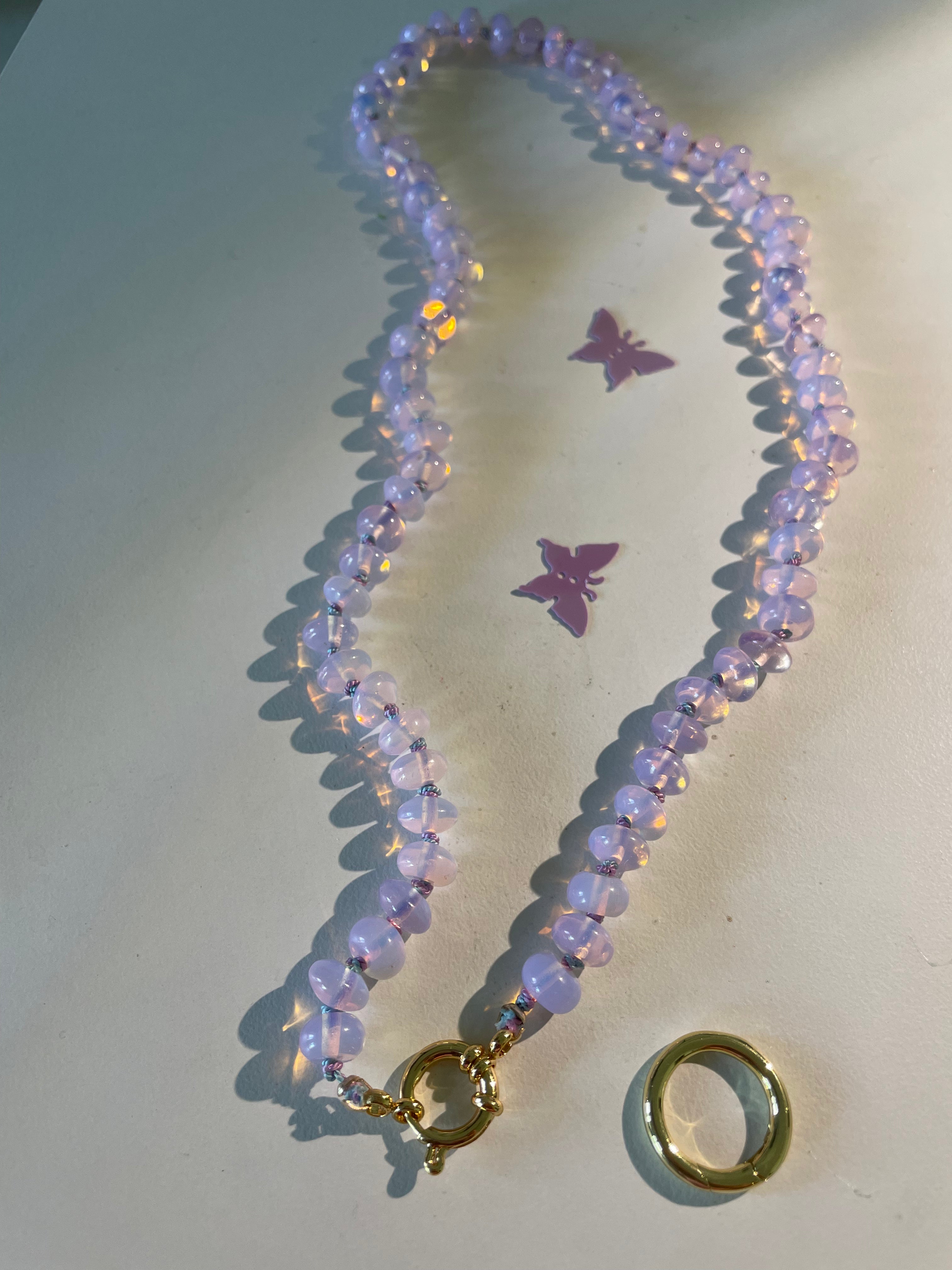 Cotton candy opalite necklace