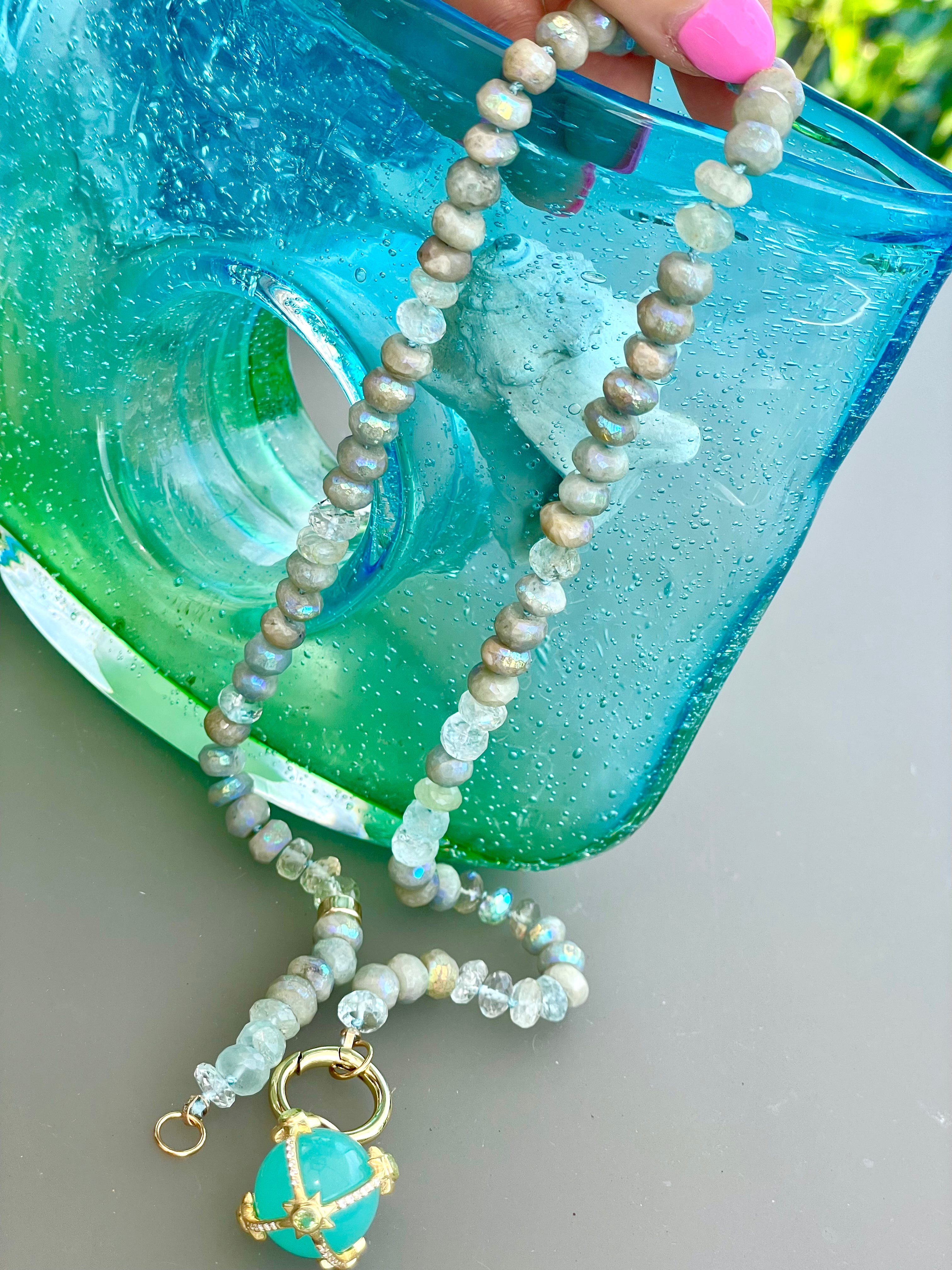 Sandy mermaid gemstone necklace