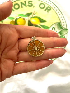 Enamel lemon charm