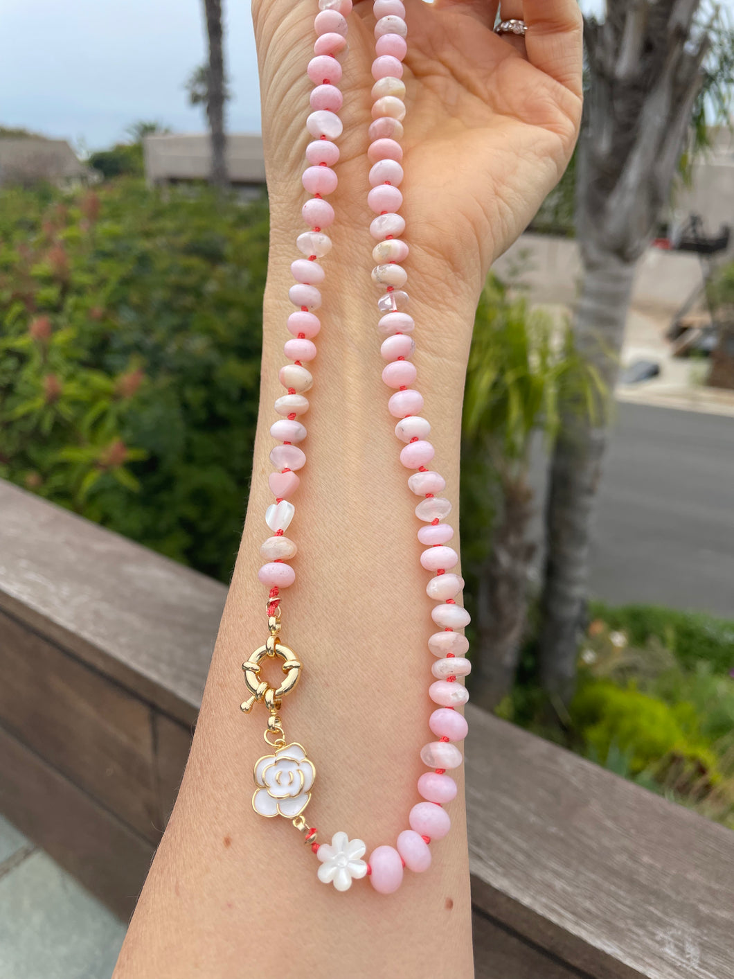 “ Camelia” gemstone necklace