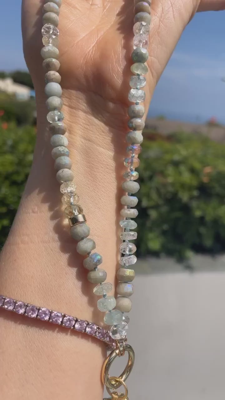 Sandy mermaid gemstone necklace