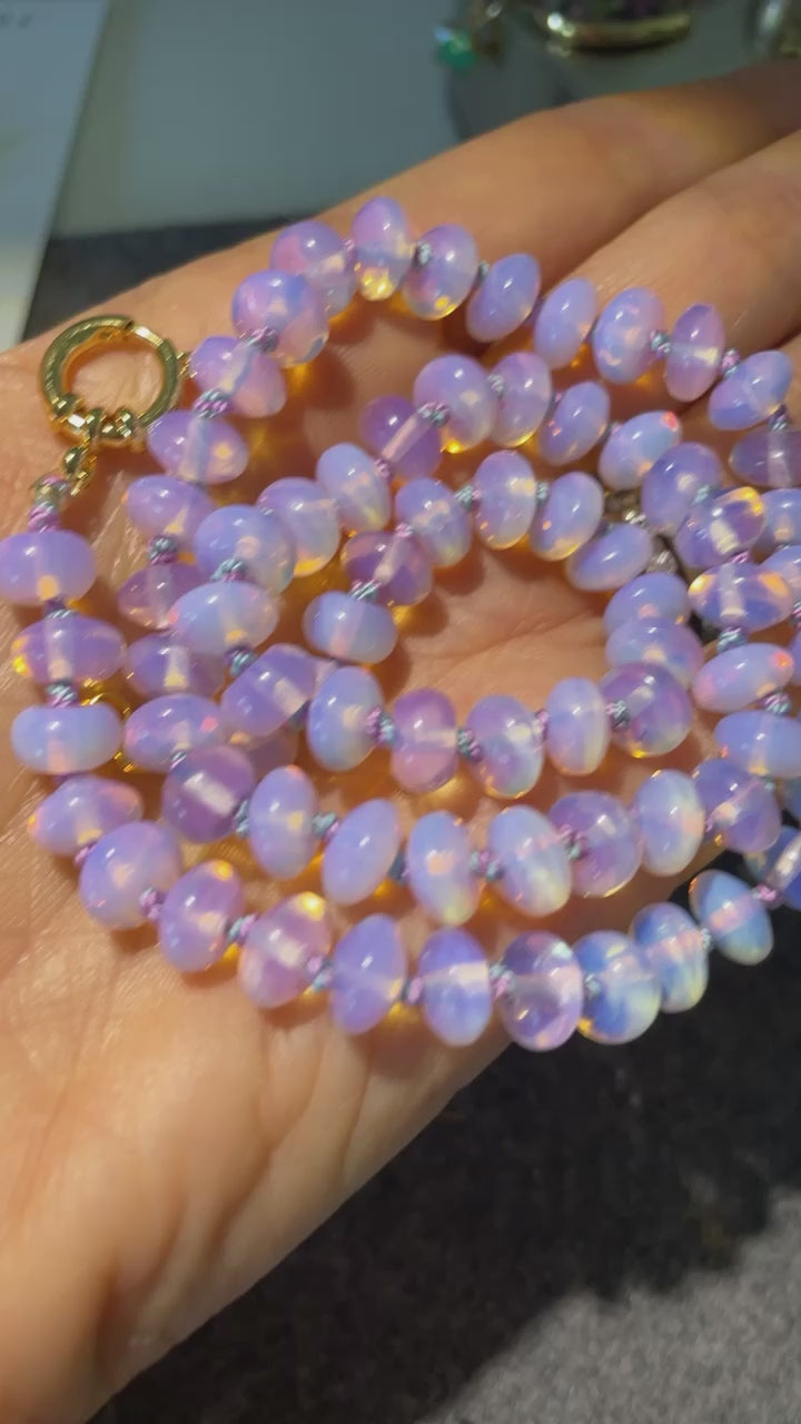 Cotton candy opalite necklace