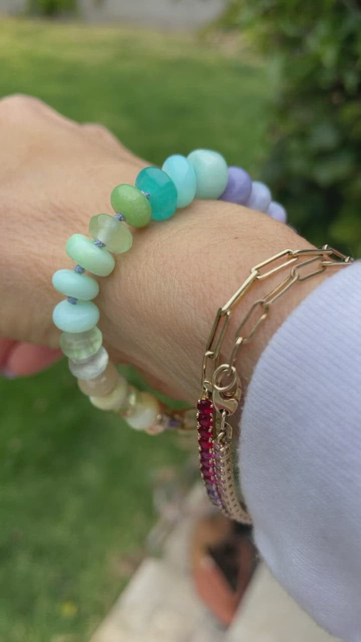 Pastel knotted gemstone bracelet
