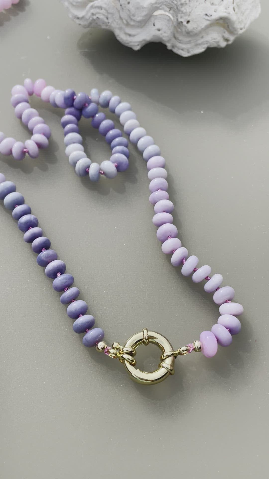 Electric ombré opal necklace