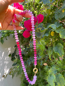 Bougainvillea gemstone necklace