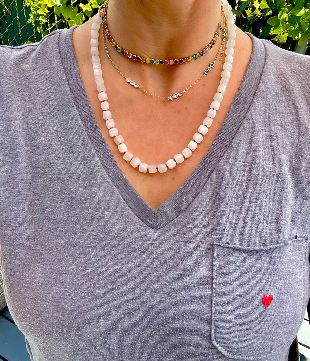 Moonstone ice necklace
