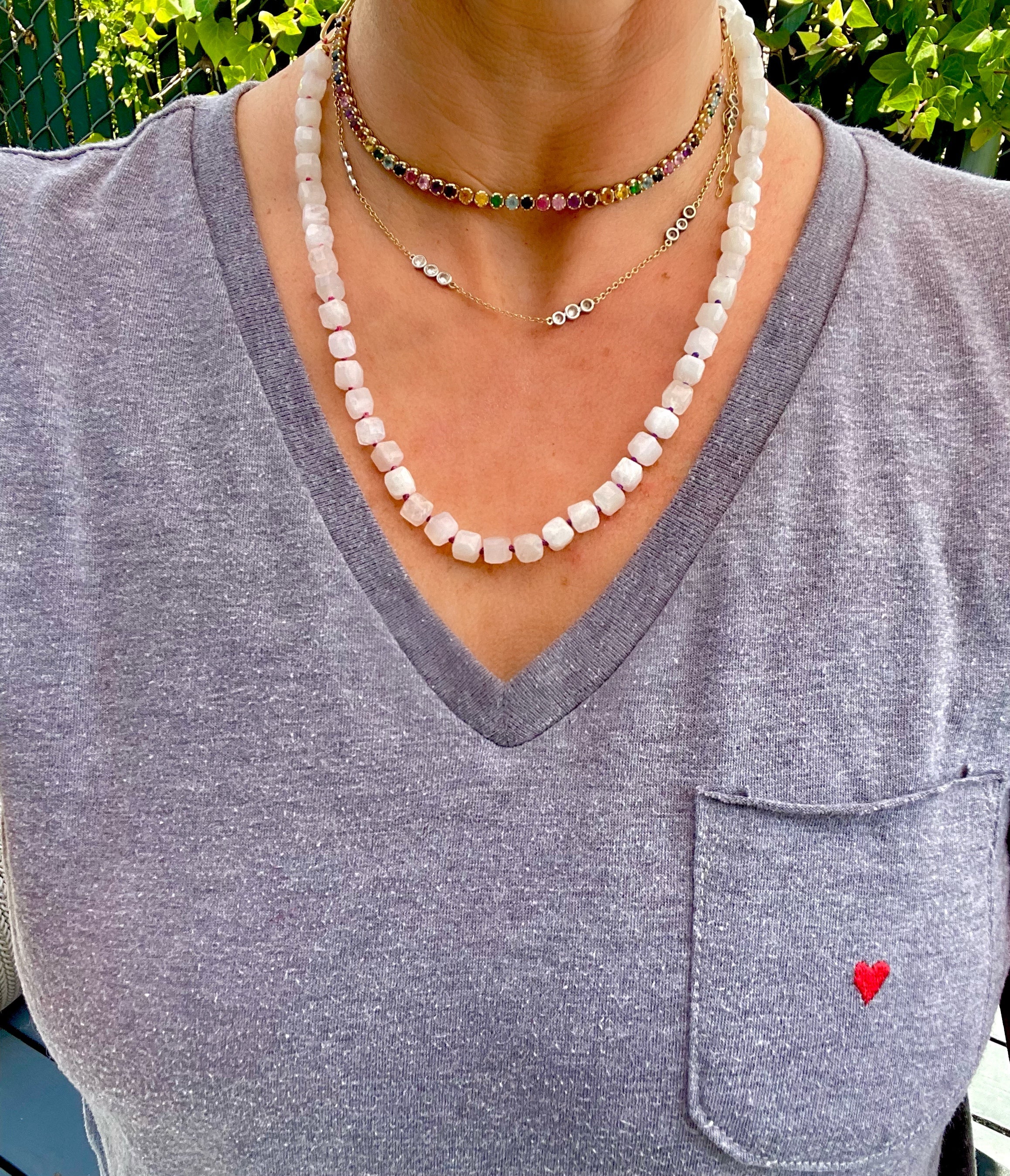 Moonstone ice necklace