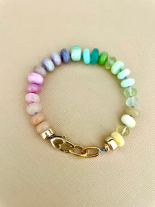 Pastel knotted gemstone bracelet