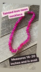 Tainted love pink neon gemstone necklace