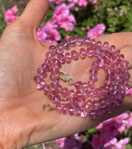 Pink topaz necklace