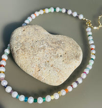 Load image into Gallery viewer, Rainbow gemstone pearl necklace
