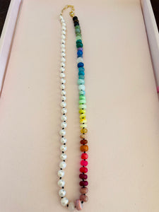 Bold pearl halfsie necklace