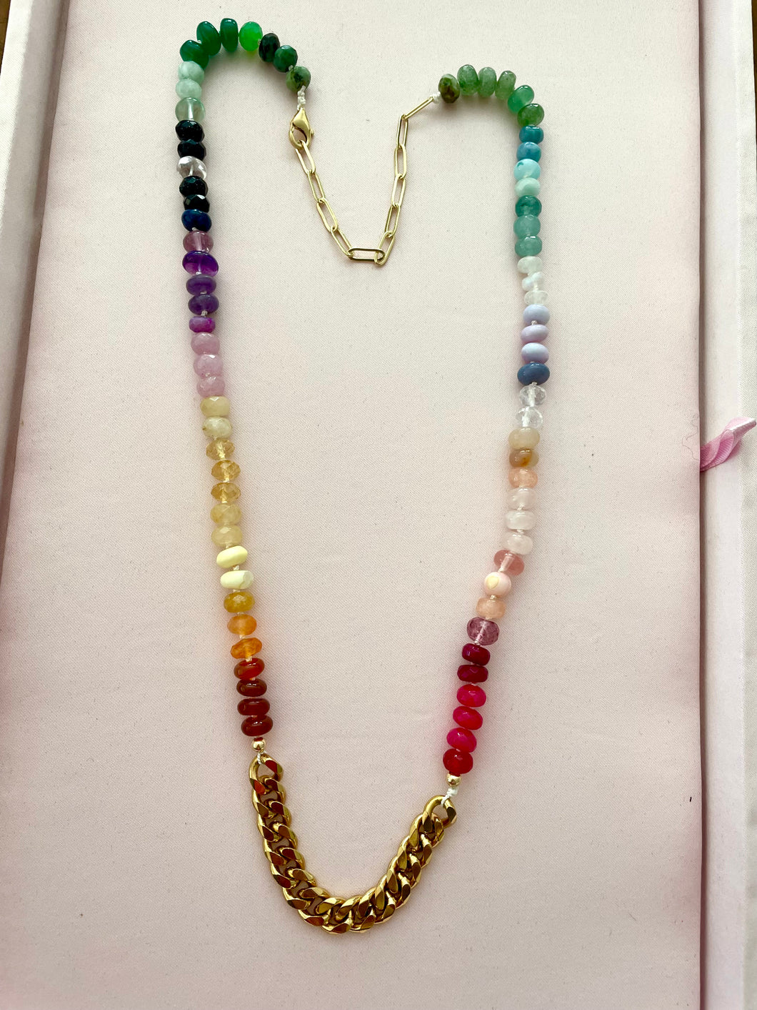 Edgy Rainbow chain necklace