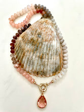 Load image into Gallery viewer, “After glow “knotted gemstone necklace
