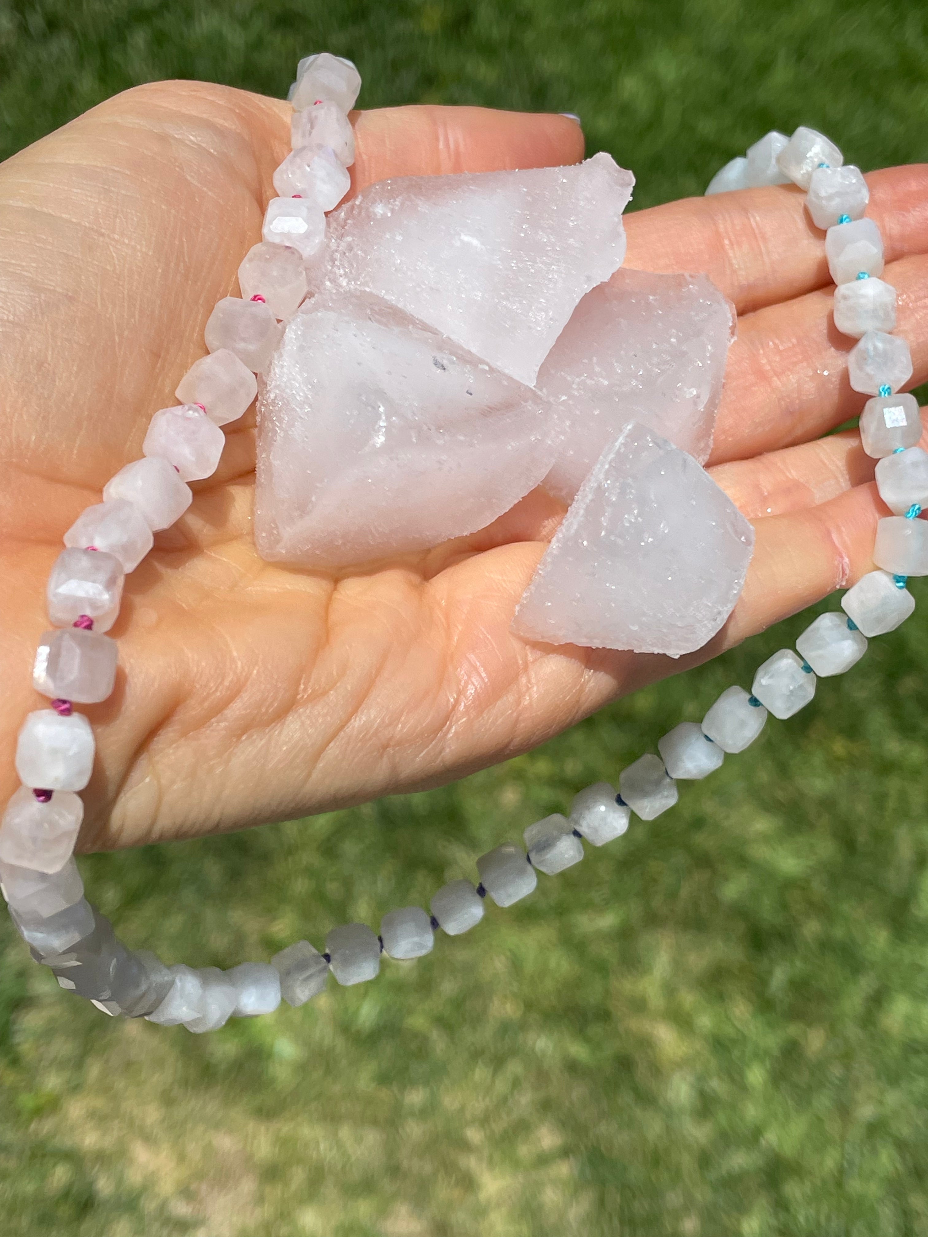 Moonstone ice necklace