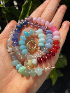 Soft gemstone rainbow necklace