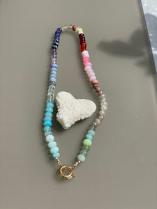 Soft gemstone rainbow necklace