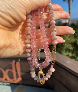 Strawberry quartz necklace