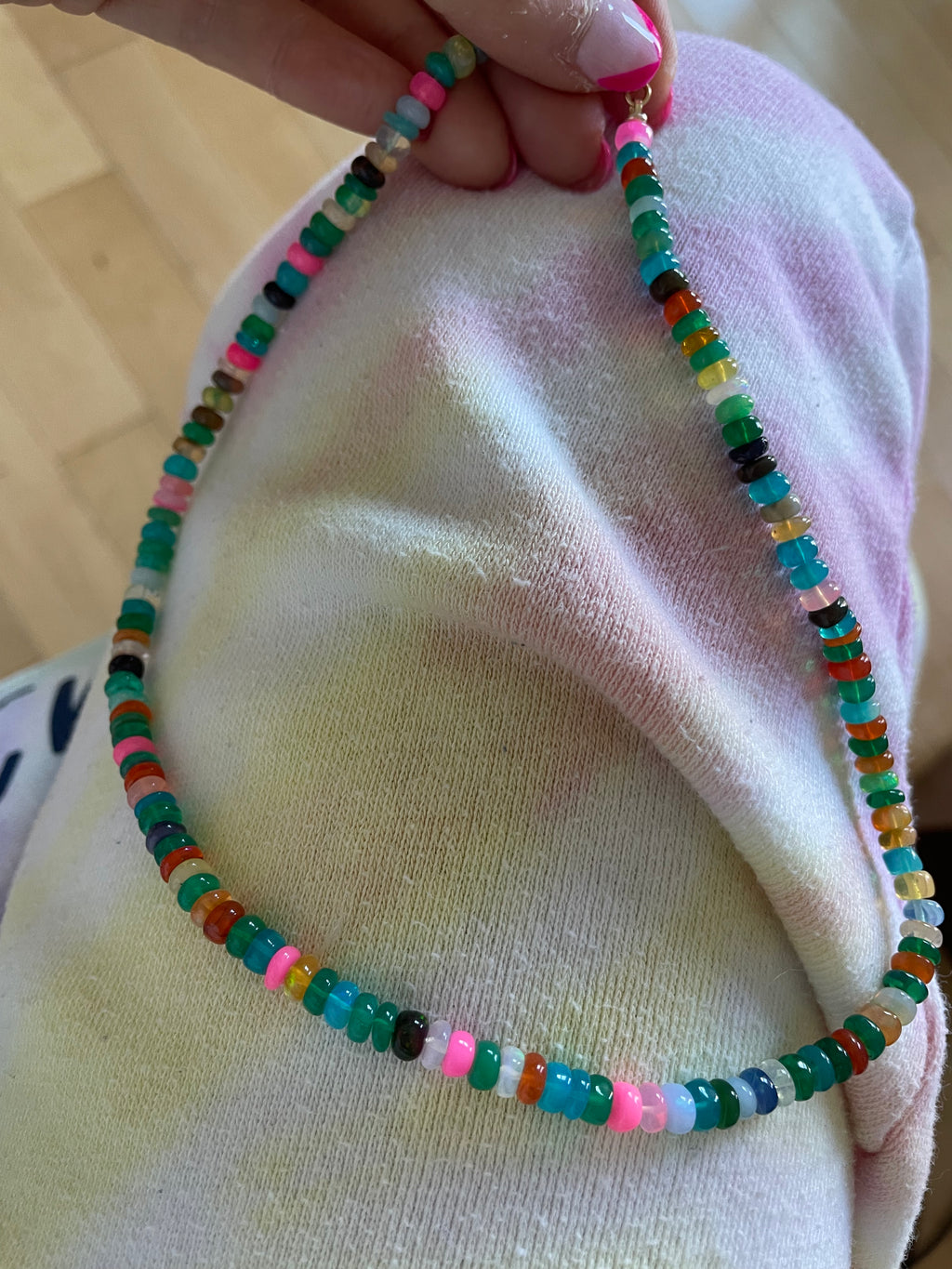 Rainbow opal necklace