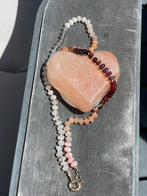 Load image into Gallery viewer, “After glow “knotted gemstone necklace
