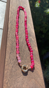 Pomegranate gemstone necklace