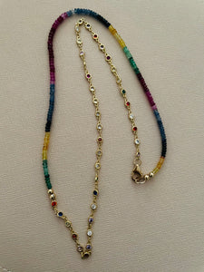 Rainbow sapphire necklace