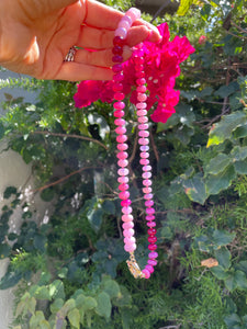 Bougainvillea gemstone necklace