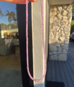 Pink sapphire dainty necklace