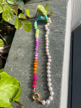 Load image into Gallery viewer, Rio pearl halfsie gemstone necklace
