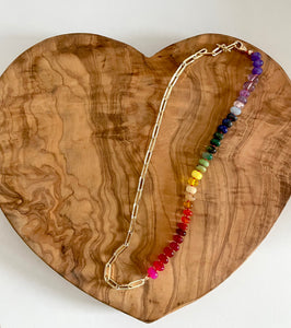 Fall rainbow halfsie necklace