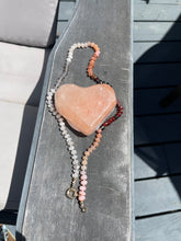 Load image into Gallery viewer, “After glow “knotted gemstone necklace
