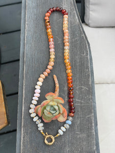 Red rock gemstone necklace