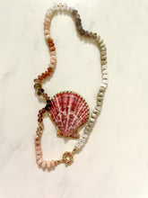 Load image into Gallery viewer, “After glow “knotted gemstone necklace
