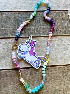 Unicorn gemstone necklace