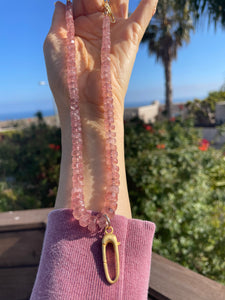 Strawberry quartz necklace