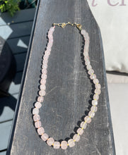 Load image into Gallery viewer, Rose quartz cubes necklace
