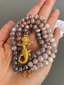 Sandy moonstone mermaid necklace