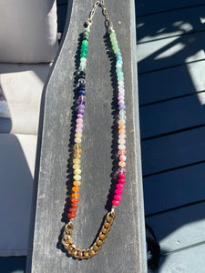 Edgy Rainbow chain necklace