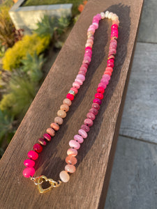 Hibiscus gemstone necklace