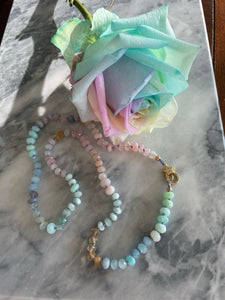 Pastel star knotted necklace