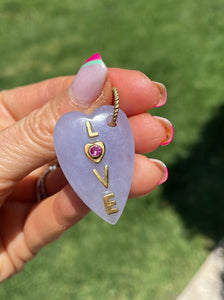 Lilac onyx heart pendant