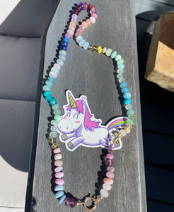 Unicorn gemstone necklace