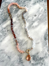 Load image into Gallery viewer, “After glow “knotted gemstone necklace
