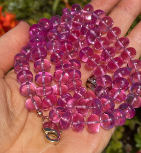 Decadent natural pink sapphire necklace