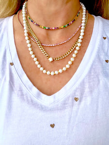 Rainbow pearl necklace