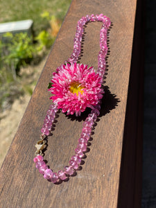 Pink topaz necklace