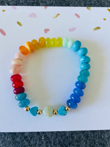 Triple love rainbow bracelet