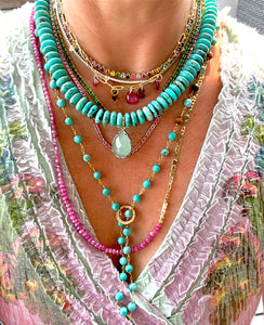 Turquoise chunky collar  necklace