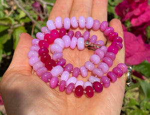 Bougainvillea gemstone necklace