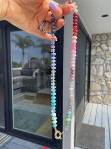 Soft gemstone rainbow necklace